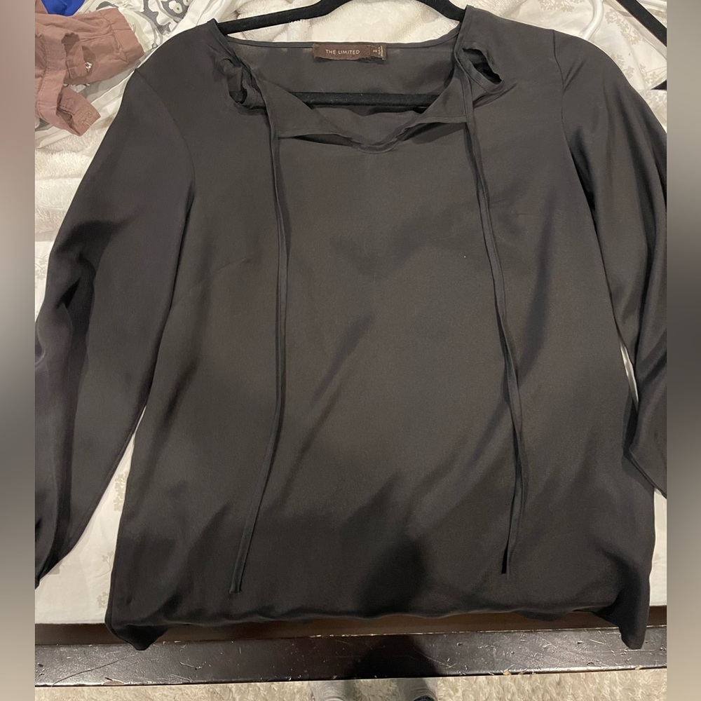 Black silk like blouse